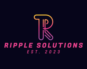 Gradient Neon Business Letter R logo design