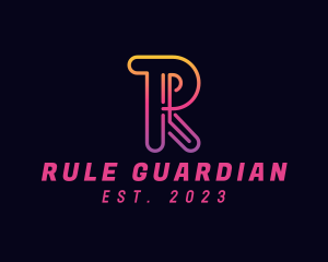 Gradient Neon Business Letter R logo design