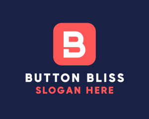 Square Button Lettermark logo design