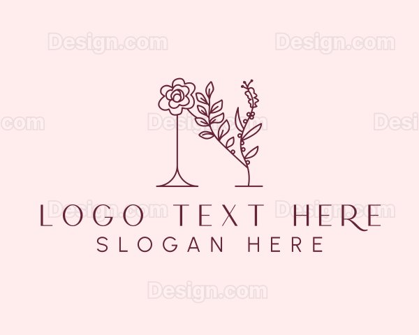 Flower Beauty Letter N Logo