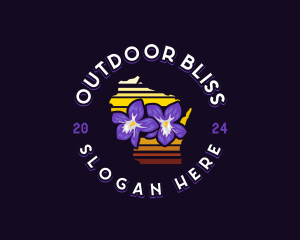 Wood Violet Flower Wisconsin logo design