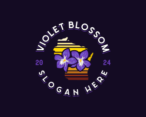 Wood Violet Flower Wisconsin logo design