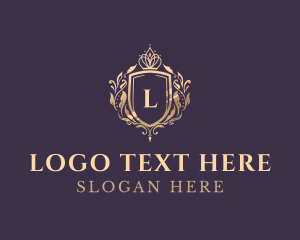 Luxury Crown Shield Lettermark logo design