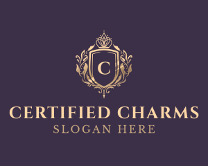 Luxury Crown Shield Lettermark logo design