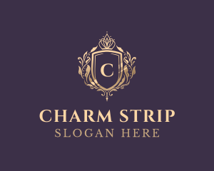 Luxury Crown Shield Lettermark logo design