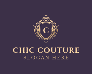 Luxury Crown Shield Lettermark logo design