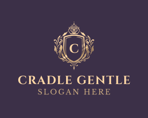 Luxury Crown Shield Lettermark logo design