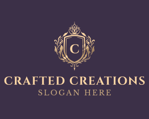 Luxury Crown Shield Lettermark logo design