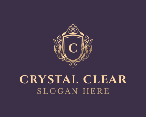 Luxury Crown Shield Lettermark logo design