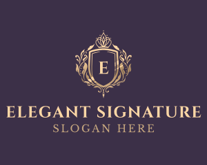 Luxury Crown Shield Lettermark logo design