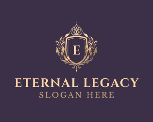 Luxury Crown Shield Lettermark logo design