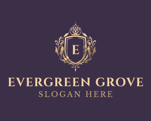 Luxury Crown Shield Lettermark logo design