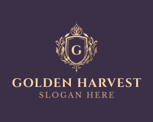 Luxury Crown Shield Lettermark logo design