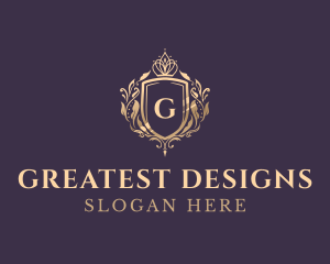 Luxury Crown Shield Lettermark logo design