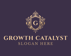 Luxury Crown Shield Lettermark logo design