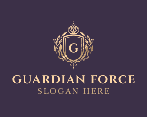 Luxury Crown Shield Lettermark logo design