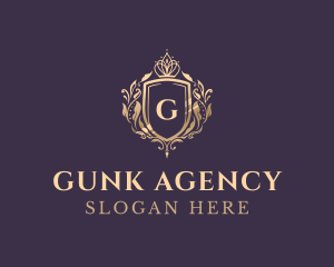 Luxury Crown Shield Lettermark logo design