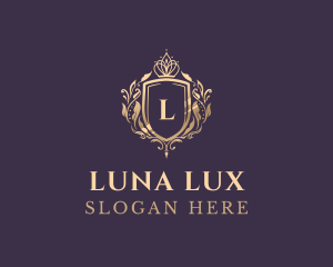 Luxury Crown Shield Lettermark logo design