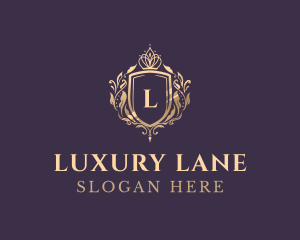 Luxury Crown Shield Lettermark logo design