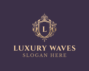 Luxury Crown Shield Lettermark logo design