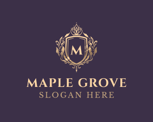 Luxury Crown Shield Lettermark logo design