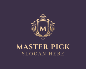 Luxury Crown Shield Lettermark logo design