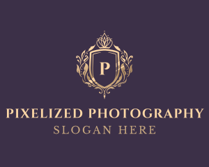 Luxury Crown Shield Lettermark logo design