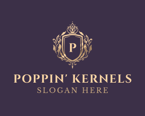 Luxury Crown Shield Lettermark logo design