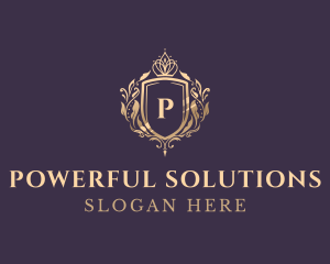 Luxury Crown Shield Lettermark logo design