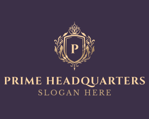 Luxury Crown Shield Lettermark logo design