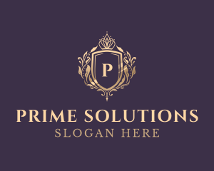 Luxury Crown Shield Lettermark logo design