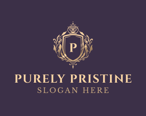 Luxury Crown Shield Lettermark logo design