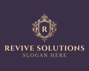 Luxury Crown Shield Lettermark logo design