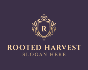 Luxury Crown Shield Lettermark logo design