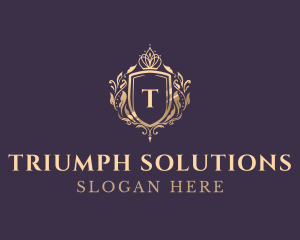 Luxury Crown Shield Lettermark logo design