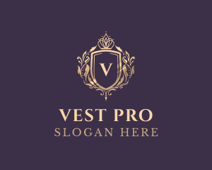 Luxury Crown Shield Lettermark logo design