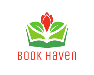 Flower Leaf Book logo design