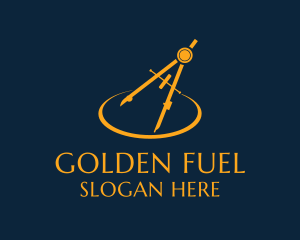 Golden Architecture Compass  logo design