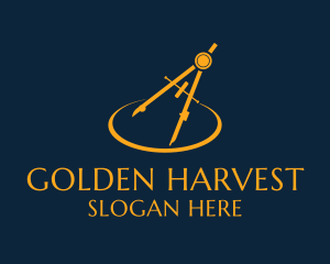 Golden Architecture Compass  logo design