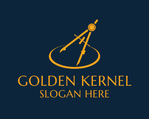 Golden Architecture Compass  logo design