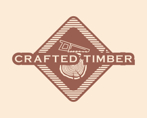 Retro Wood Log Saw logo design