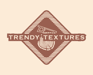 Retro Wood Log Saw logo design