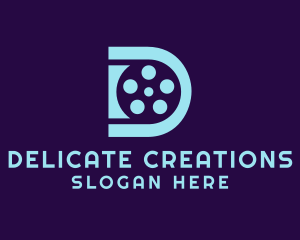 Blue Film Letter D logo design