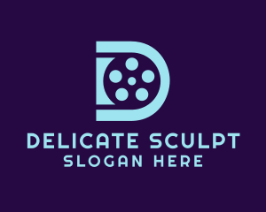 Blue Film Letter D logo design