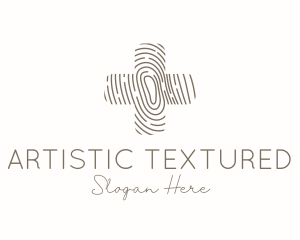 Fingerprint Cross Texture logo design