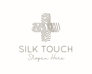 Fingerprint Cross Texture logo design