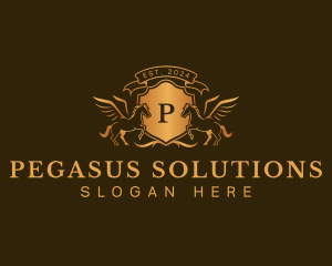 Crest Pegasus Stallion logo design