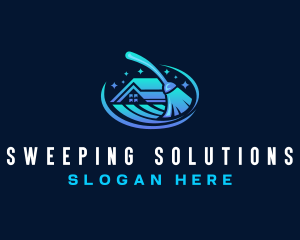 Broom Janitorial Cleaning logo design