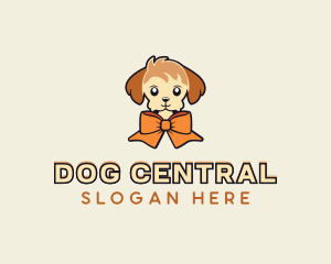 Puppy Dog Ribbon logo design