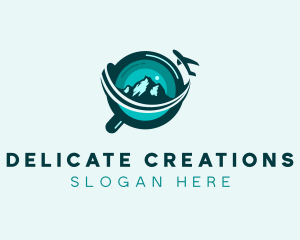 Travel Magnifying Glass logo design